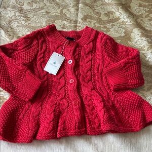 GAP Vibrant Red Cable Knit Sweater